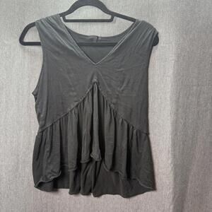 ATM Women's Size L Black Sleeveless Peplum Top